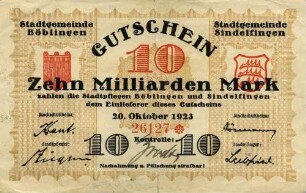 Gutschein - 10 Milliarden Mark