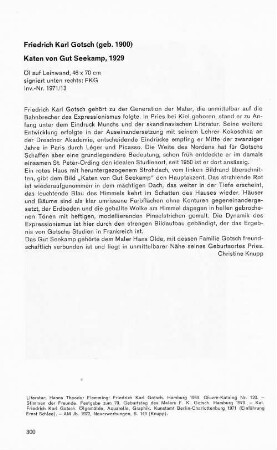 Friedrich Karl Gotsch (geb. 1900) Katen von Gut Seekamp, 1929