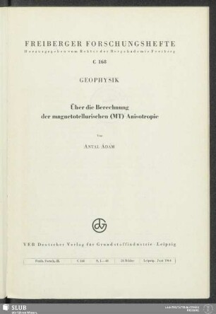 Über die Berechnung der magnetotellurischen (MT) Anisotropie