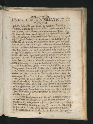 Index Controversisticus SS Patrum.