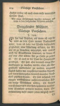Dreyzehender Abschnitt. Nöthige Vorsichten.