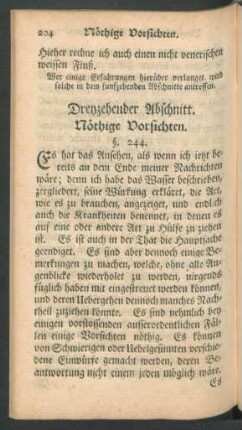 Dreyzehender Abschnitt. Nöthige Vorsichten.