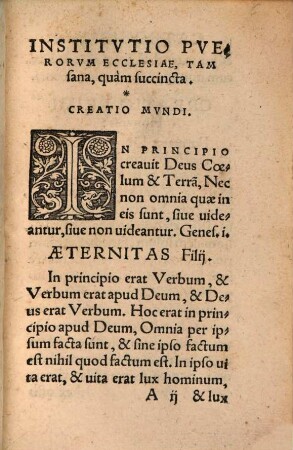 Catechismvs : Instrvctio Pverorvm Ecclesiae, non minus sana, quàm succincta