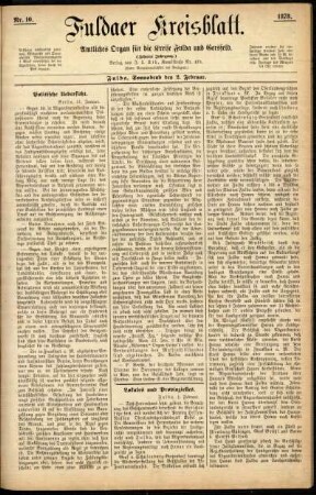 Ausgabe vom Samstag, den 02. Februar 1878.