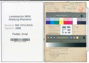 Entnazifizierung Ernst Poetter , geb. 23.12.1904 (Masseur)