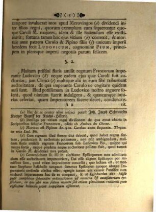 Diss. hist. de divisione imperii, facta a Ludovico I. imperatore Cogn. Pii, inter filios