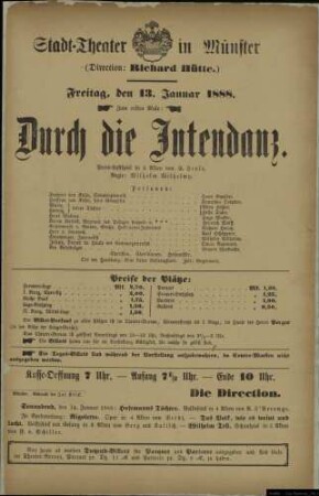 Durch die Intendanz