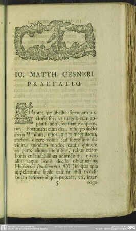 Jo. Matt. Gesneri Praefatio