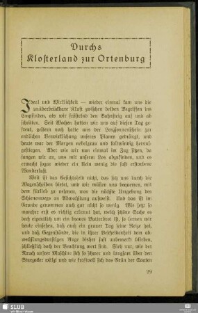 Durchs Klosterland zur Ortenburg