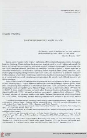 23: Warszawskie biblioteki księży pijarów