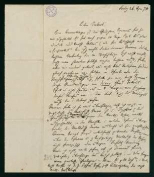 Brief vom 26. April 1878