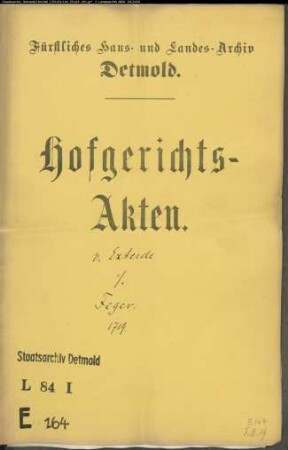 von Exterdesche Vormunde gegen Otto Feger, Krüger zu Laßbruch - Schuldforderung