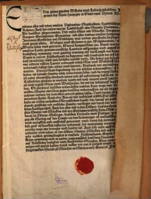 Von gottes genaden Wilhelm unnd Ludwig gebrüeder Pfallntzgraven bey Rhein Hertzogen in Obern unnd Nydern Bayrn[n] [et]c. (E)mbieten allen ... Unnsern ... grus ... Wiewol ... Lanndpot außgangen ... unnd ... warnung ... wir ... gedrungen ... das wir all ..., die mit der widertauff ... betreten sind, ... kains wegs mer begnaden ... wöllen ...