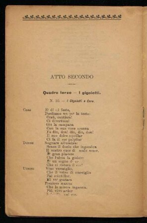 Quadro terzo - I gigoletti.