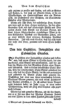 Von dem Englischen, Zwinglischen oder Calvinischen Glauben