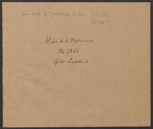 Mondsee-Wiener Liederhandschrift. Auszüge, geschrieben von Gustav Jacobsthal
