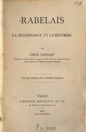 Rabelais : La renaissance et la réforme