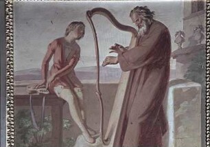 Szene aus Wilhelm Meisters Lehrjahre: Mignon und der Harfner