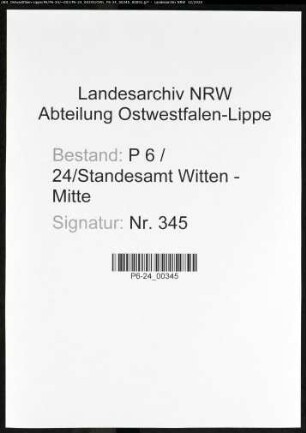 Sterberegister Standesamt Witten-Mitte