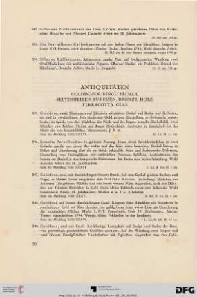 Antiquitäten (Nr. 595-651)