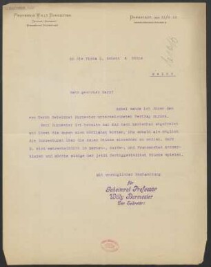 Brief an Ludwig Strecker  an B. Schott's Söhne : 11.06.1911