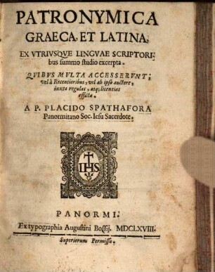 Patronymica graeca et latina