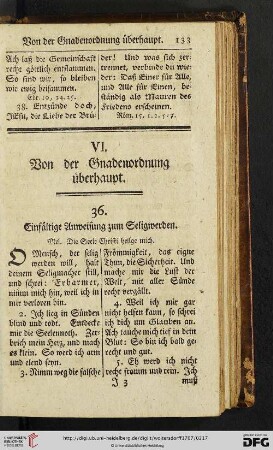 VI. Von der Gnadenordnung ueberhaupt