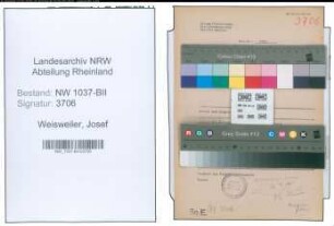 Entnazifizierung Josef Weisweiler , geb. 13.02.1891 (Arbeiter)