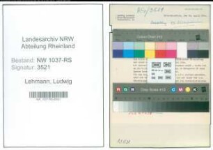 Entnazifizierung Ludwig Lehmann , geb. 25.05.1901 (Techn.Angestellter)