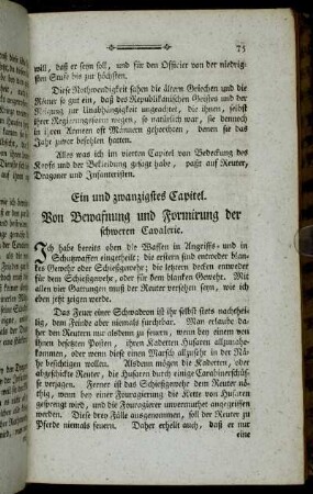 Ein und zwanzigstes Capitel. Von Bewafnung und Formirung der schweren Cavalerie.