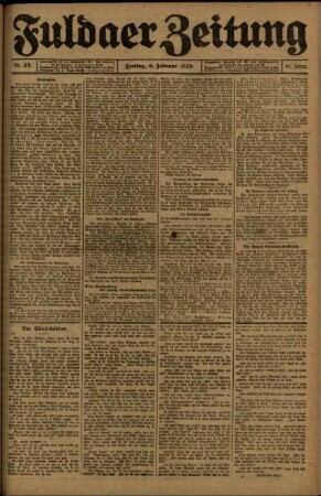 Ausgabe vom Freitag, den 06. Februar 1920.