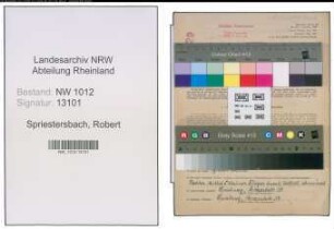 Entnazifizierung Robert Spriestersbach , geb. 09.04.1897 (Konstrukteur)