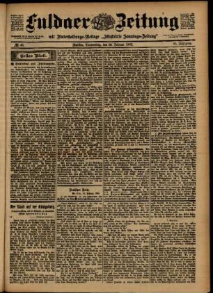 Erste Ausgabe vom Donnerstag, den 26. Februar 1903.
