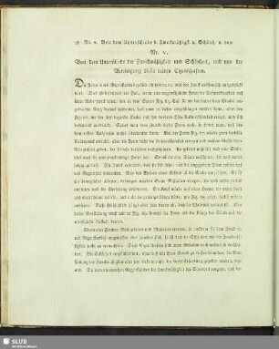 Nr. V. Von dem Unterschiede der Zweckmäßigkeit und Schönheit, und von der Vereinigung dieser beiden Eigenschaften