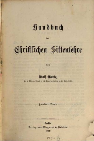 Handbuch der christlichen Sittenlehre, 2