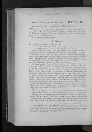 Versammlung zu Marienburg. - 1442 Nov. 22.
