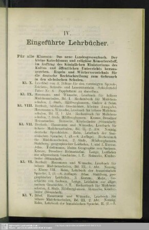 IV. Eingeführte Lehrbücher