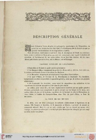 Description générale et grandes divisions