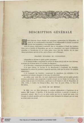 Description générale et grandes divisions