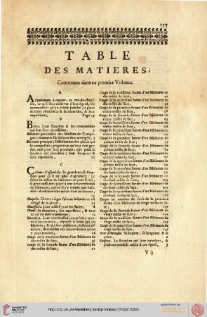 Table des matières