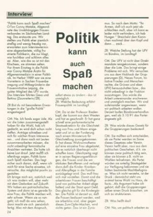 Politik kann auch Spaß machen : Interview mit Cornelia Matzke