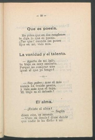 La vanidad y el talento.