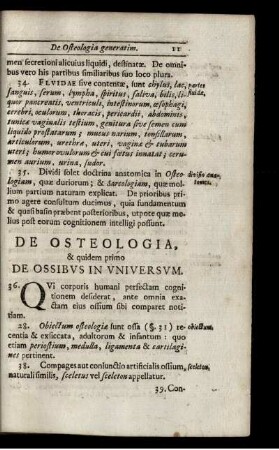 De Osteologia, & quidem primo De Ossibus In Universum.