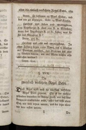 §. XVII. Die zweyfach verkehrte Regel Detri.