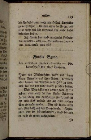 Fünfte Szene. Les veritables ombres chinoises. - Bekanntschaft mit einer Tänzerin.