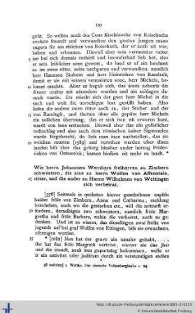 Wie herrn Johannsen Wernhers freiherren zu Zimbern schwestern, die aine zu herrn Wolfen von Affenstain, ritter, und die ander zu Hanns Wilhelmen von Weitingen sich verheirat.