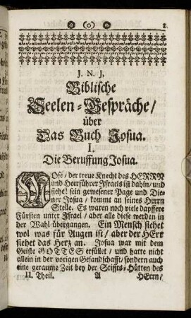 Biblische Seelen-Gespräche/ über Das Buch Josua.