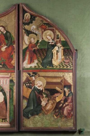Severusaltar — Szenen aus dem Leben Mariä — Verkündigung und Geburt Christi