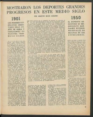 Mostrarón los deportes grandes progresos en este medio siglo