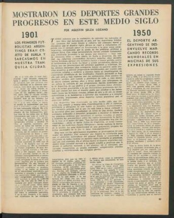 Mostrarón los deportes grandes progresos en este medio siglo